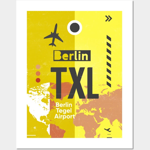 TXL BERLIN airport code Wall Art by Woohoo